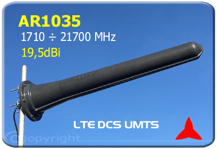 AR1035 Directional high gain yagi antenna for the 3G 4G DCS LTE and UMTS band 1710-2170 MHz