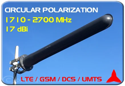 Protel AR1061 antenna polarizzazione corcolare alto guadagno DCS LTE UMTS 1710-2700 MHz
