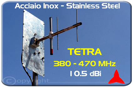 Protel AR1046 Antenna yagi larga banda Tetra 10.5 dBi 380 470 MHz inox
