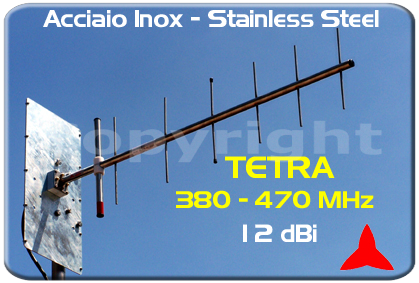 AR1048 Antenna Yagi UHF direzionale larga banda Tetra 12 dBi 380 470 MHz Protel