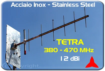 AR1048 Antenna Yagi UHF direzionale larga banda Tetra 12 dBi 380 470 MHz Protel