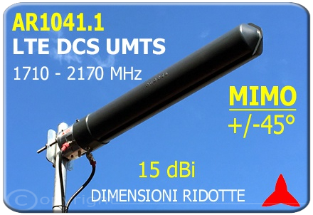 AR1041 Mino Antenna Dual polarization high gain directional antenna + / - 45 °  LTE-DCS-UMTS-3G-4G  1710- 2170 MHz.