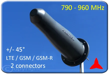 AR1014 Antenna yagi direttiva alto guadagno doppia polarizzazione +/- 45° 4g lte GSM-R 790 - 960 MHz