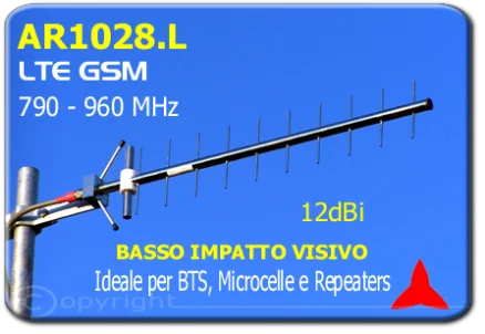 AR1028.L Low environmental impact directional antenna 790 - 960 MHz 12 dBi 4G GSM GSM-R LTE