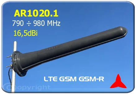 AR1020.1 antenna direzionale yagi 790 - 960 MHz LTE GSM GSM-R 16.5dBi